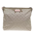 GUCCI GG Canvas Shoulder Bag Nylon Gray Silver 314529 Auth 93218-13