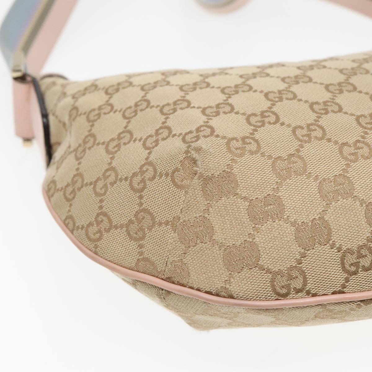 GUCCI GG Canvas Sherry Line Shoulder Bag Beige Gold pink 131092 Auth 93221