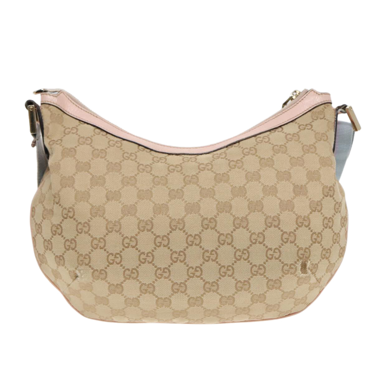 GUCCI GG Canvas Sherry Line Shoulder Bag Beige Gold pink 131092 Auth 93221 - 0