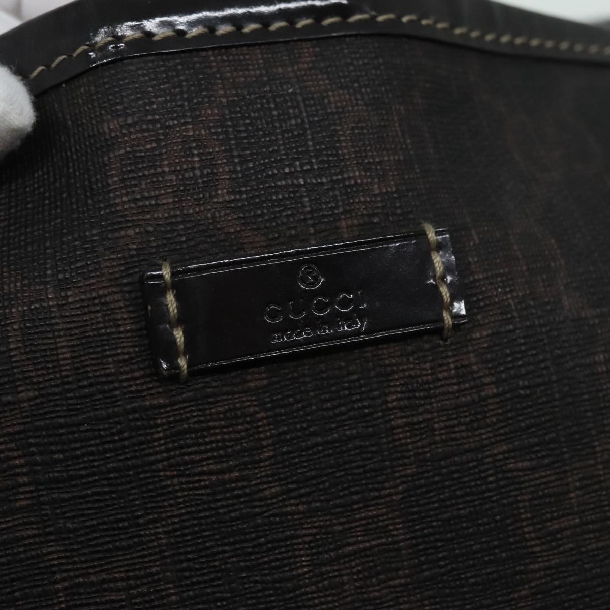 GUCCI GG Canvas Shoulder Bag Black Gold 197953 Auth 93222