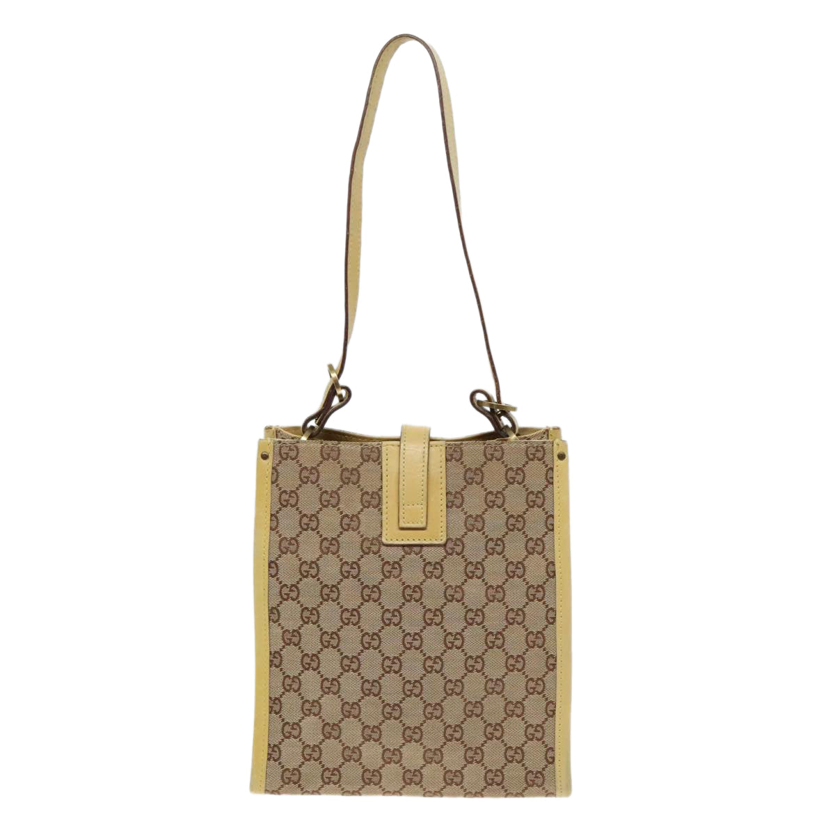 GUCCI GG Canvas Shoulder Bag Beige Gold 110292 Auth 93232 - 0