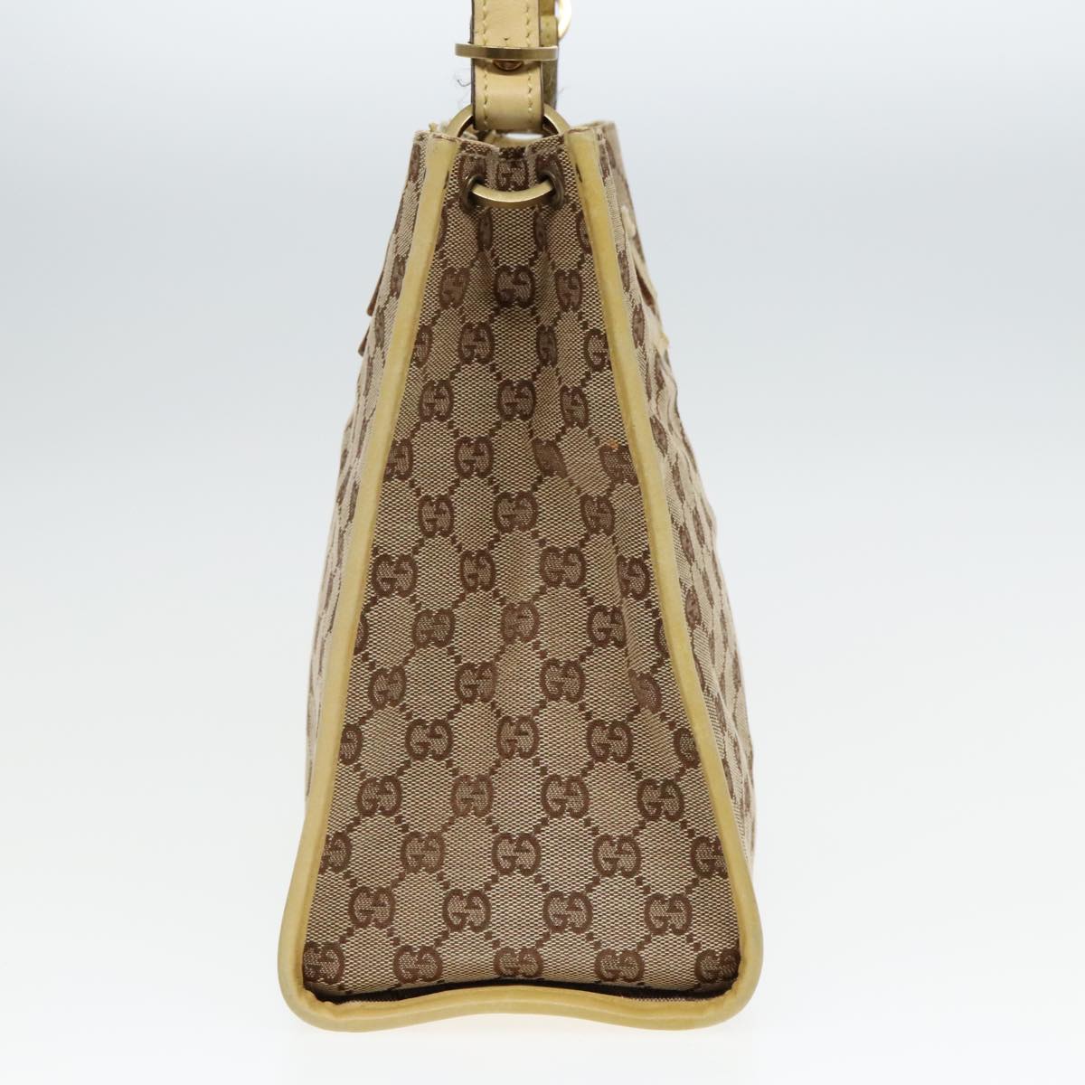 GUCCI GG Canvas Shoulder Bag Beige Gold 110292 Auth 93232