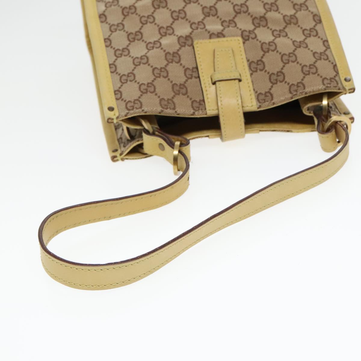 GUCCI GG Canvas Shoulder Bag Beige Gold 110292 Auth 93232