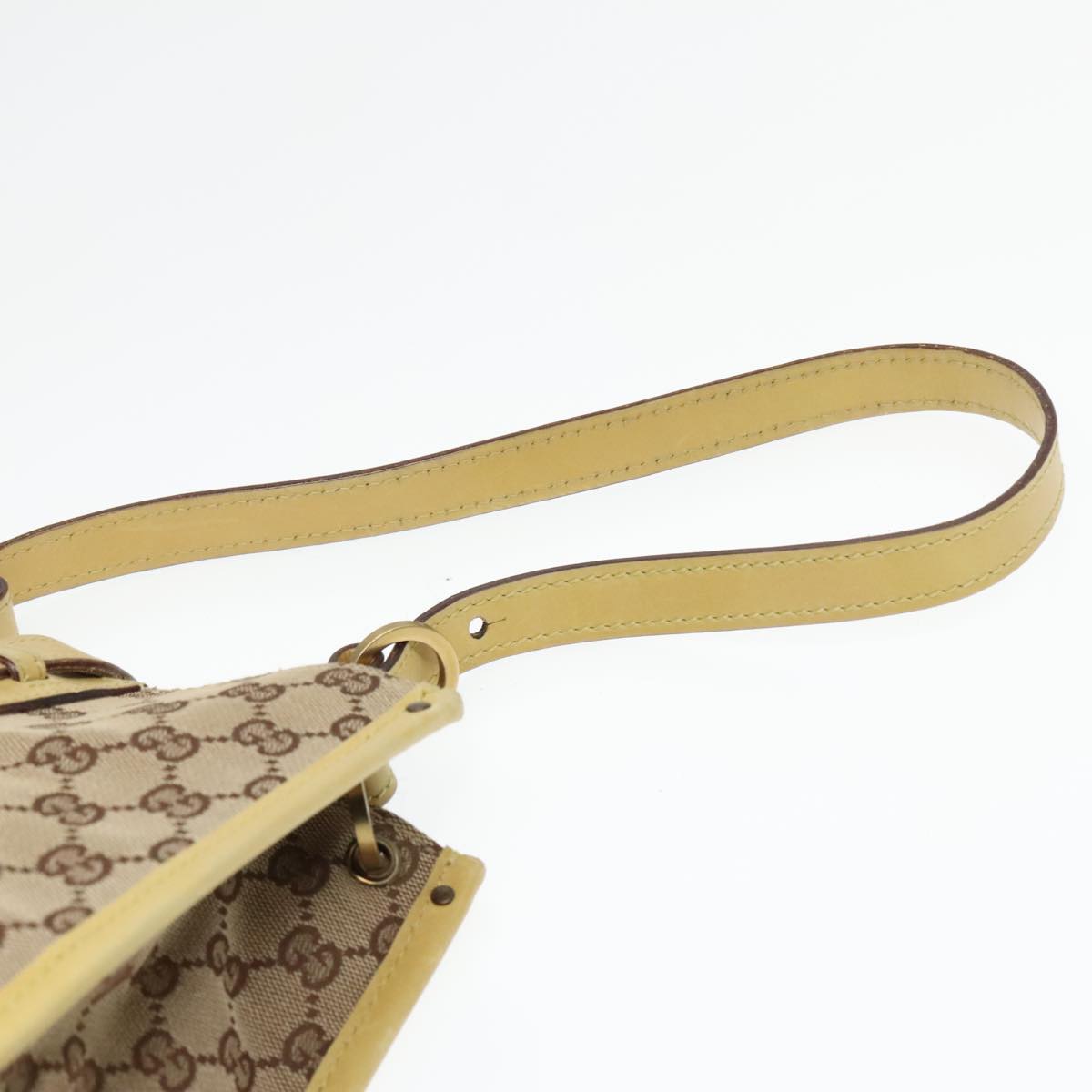 GUCCI GG Canvas Shoulder Bag Beige Gold 110292 Auth 93232