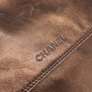 CHANEL Schoudertas Leer Brons Goud CC Auth 93241-10