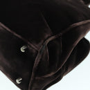 PRADA Hand Bag Suede Brown Auth 93244-15