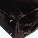 PRADA Hand Bag Suede Brown Auth 93244-17