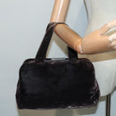 PRADA Hand Bag Suede Brown Auth 93244-23