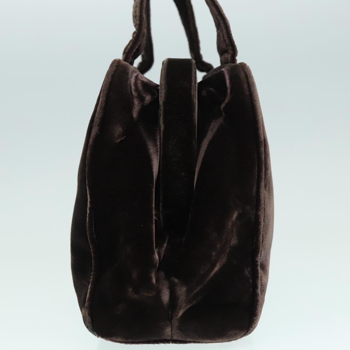 PRADA Hand Bag Suede Brown Auth 93244