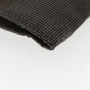 HERMES Shoulder Pouch Canvas Gray Auth 93263-9