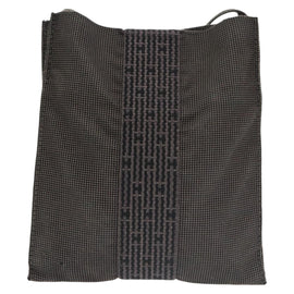 HERMES Shoulder Pouch Canvas Gray Auth 93263 - 0