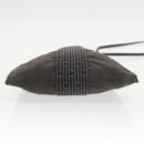 HERMES Shoulder Pouch Canvas Gray Auth 93263-5