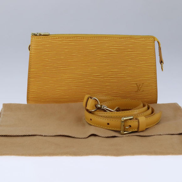 LOUIS VUITTON Epi Pochette Accessoires Pouch Yellow M52989 LV Auth 93274V