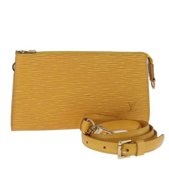 LOUIS VUITTON Epi Pochette Accessoires Pouch Yellow M52989 LV Auth 93274V
