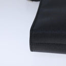 BVLGARI Shoulder Bag Leather Navy Silver Auth 93276-8