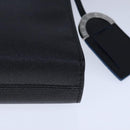 BVLGARI Shoulder Bag Leather Navy Silver Auth 93276-15