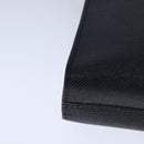 BVLGARI Shoulder Bag Leather Navy Silver Auth 93276-16