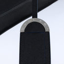 BVLGARI Shoulder Bag Leather Navy Silver Auth 93276-9