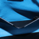 BVLGARI Shoulder Bag Leather Navy Silver Auth 93276-21