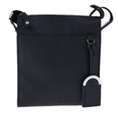 BVLGARI Shoulder Bag Leather Navy Silver Auth 93276-13