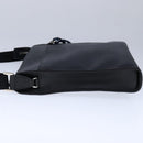 BVLGARI Shoulder Bag Leather Navy Silver Auth 93276-3