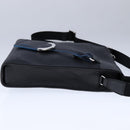 BVLGARI Shoulder Bag Leather Navy Silver Auth 93276-4