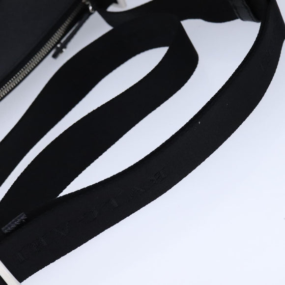 BVLGARI Shoulder Bag Leather Navy Silver Auth 93276