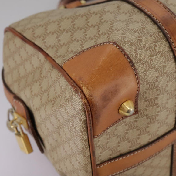 CELINE Macadam Canvas Hand Bag Beige Auth 93277