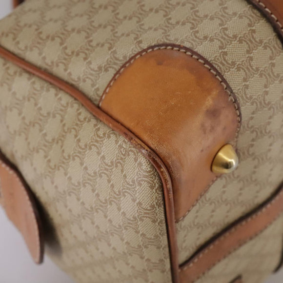 CELINE Macadam Canvas Hand Bag Beige Auth 93277