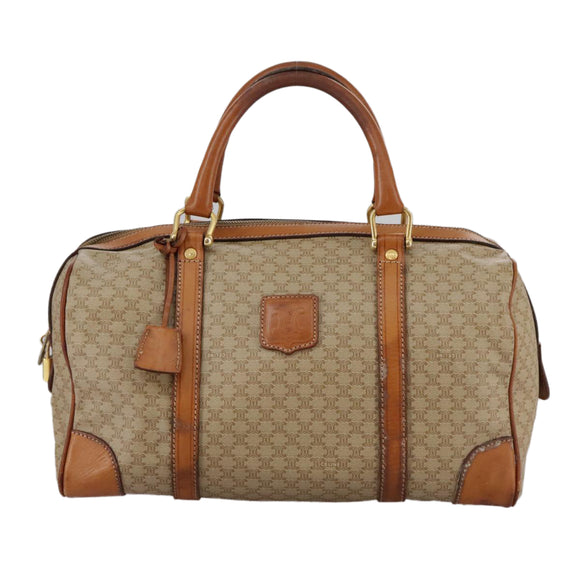 CELINE Macadam Canvas Hand Bag Beige Auth 93277