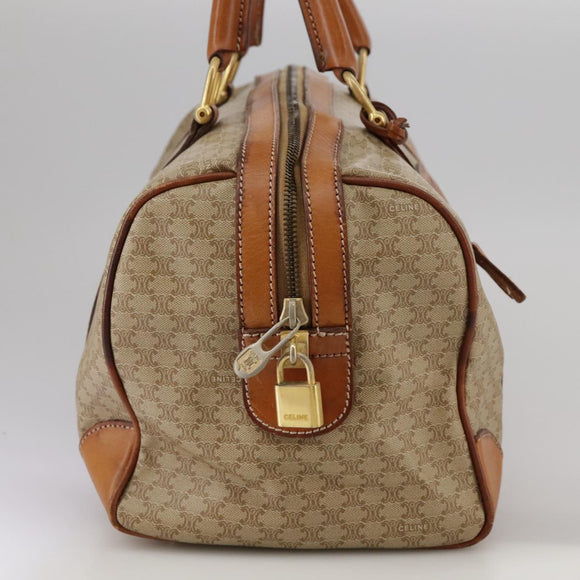 CELINE Macadam Canvas Hand Bag Beige Auth 93277