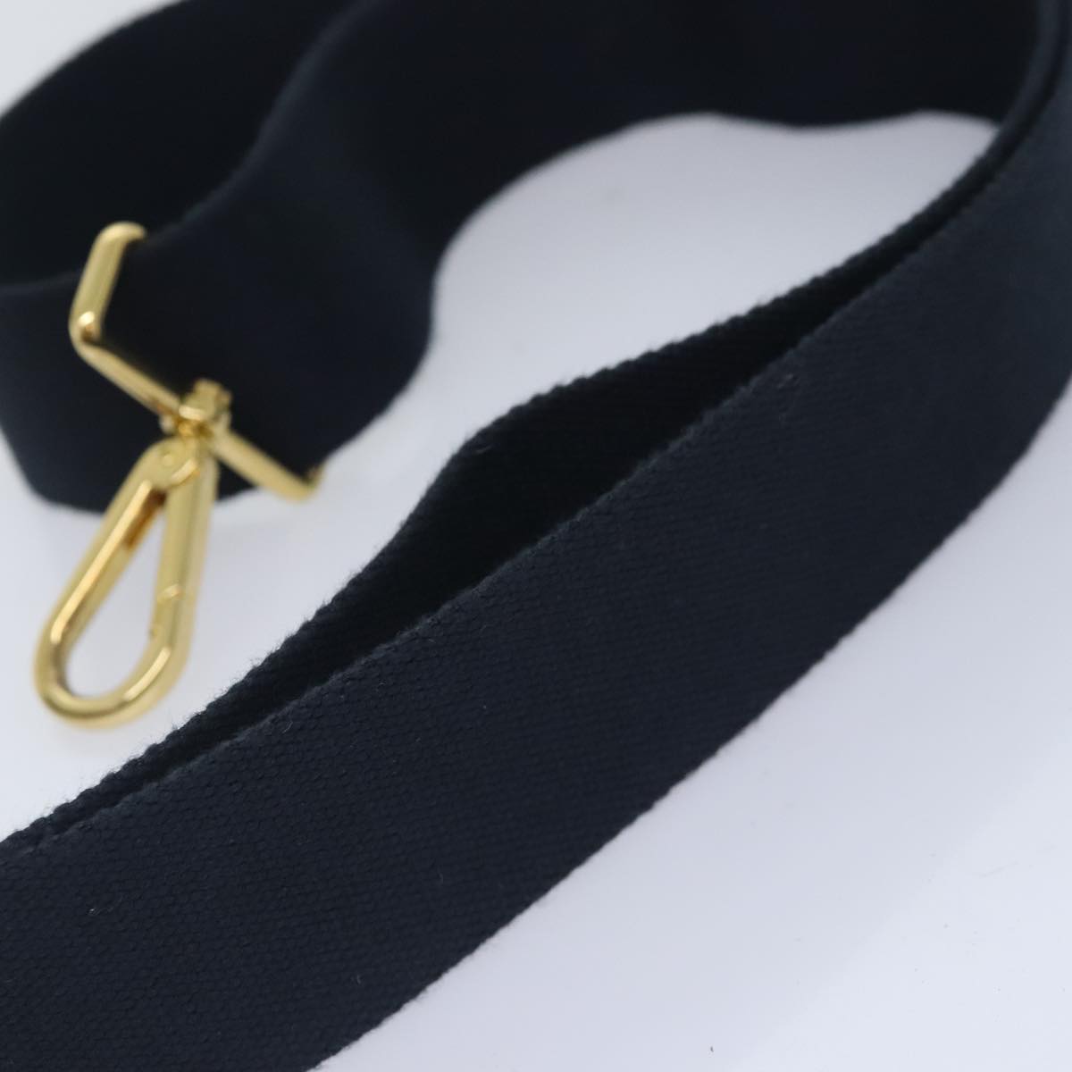 PRADA Shoulder Strap Canvas Navy Gold Auth 93287