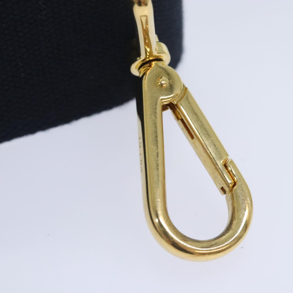 PRADA Shoulder Strap Canvas Navy Gold Auth 93287