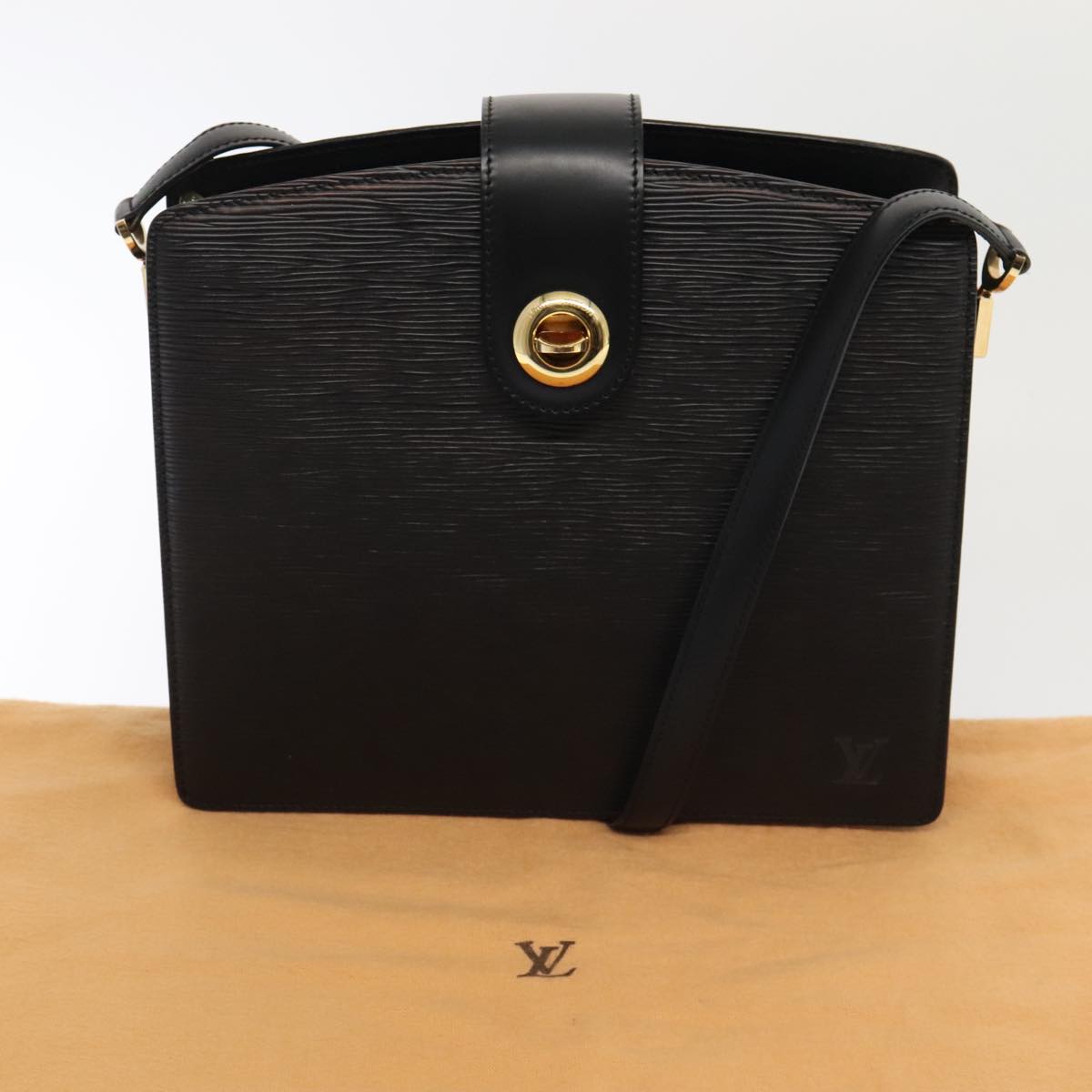 LOUIS VUITTON Epi Capuchin Shoulder Bag Black M52342 LV Auth 93295