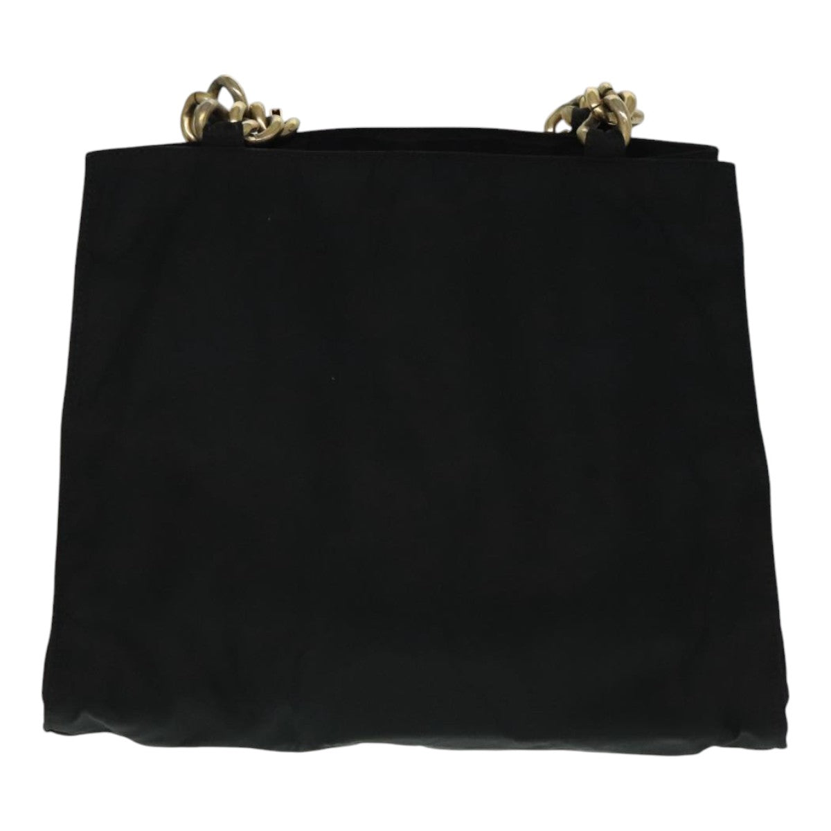 PRADA Hand Bag Nylon Black Gold Auth 93333 - 0