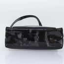 CHANEL Chain Turn Lock Tote Bag Patent leather Gold Black CC Auth 93339-5