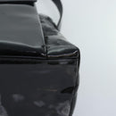 CHANEL Chain Turn Lock Tote Bag Patent leather Gold Black CC Auth 93339-15