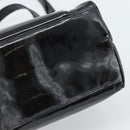 CHANEL Chain Turn Lock Tote Bag Patent leather Gold Black CC Auth 93339-18