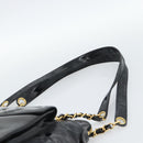 CHANEL Chain Turn Lock Tote Bag Patent leather Gold Black CC Auth 93339-8