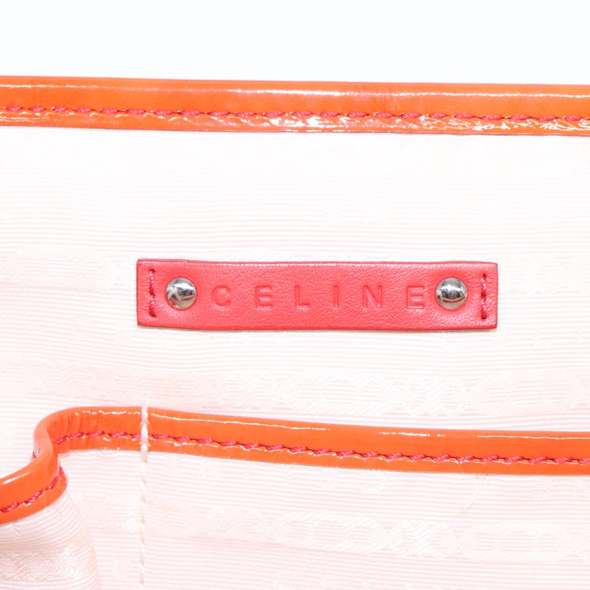 CELINE Boogie bag Hand Bag Enamel Orange Silver Auth 93342