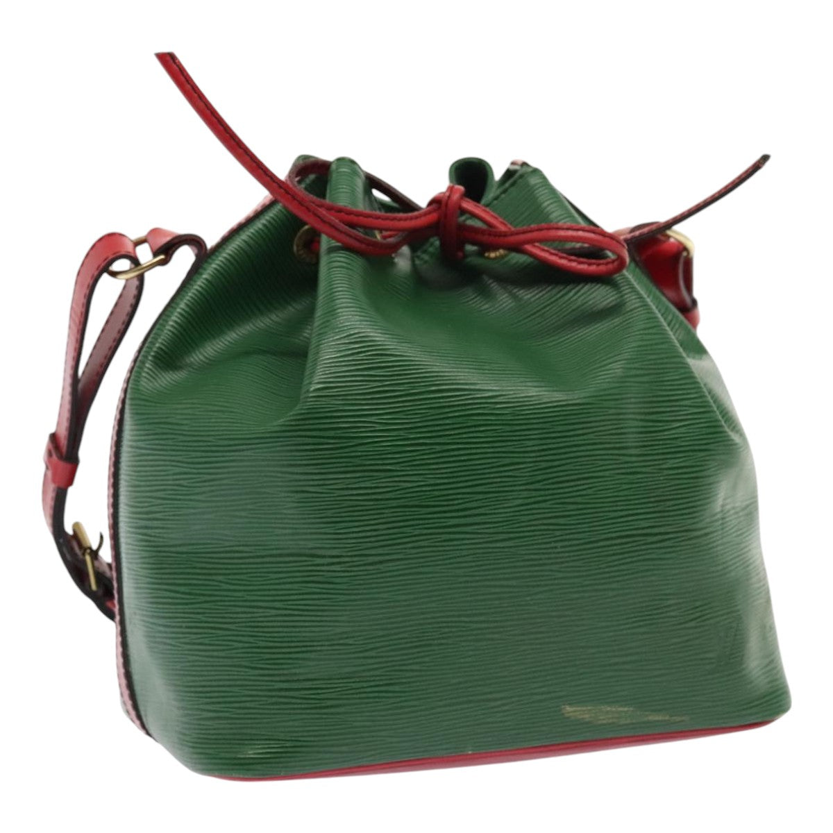 LOUIS VUITTON Epi Petit Noe Shoulder Bag Bicolor Green Red M44147 LV Auth 93348