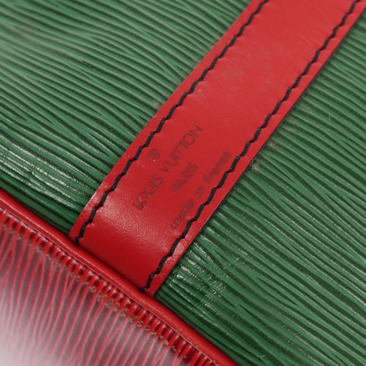 LOUIS VUITTON Epi Petit Noe Shoulder Bag Bicolor Green Red M44147 LV Auth 93348