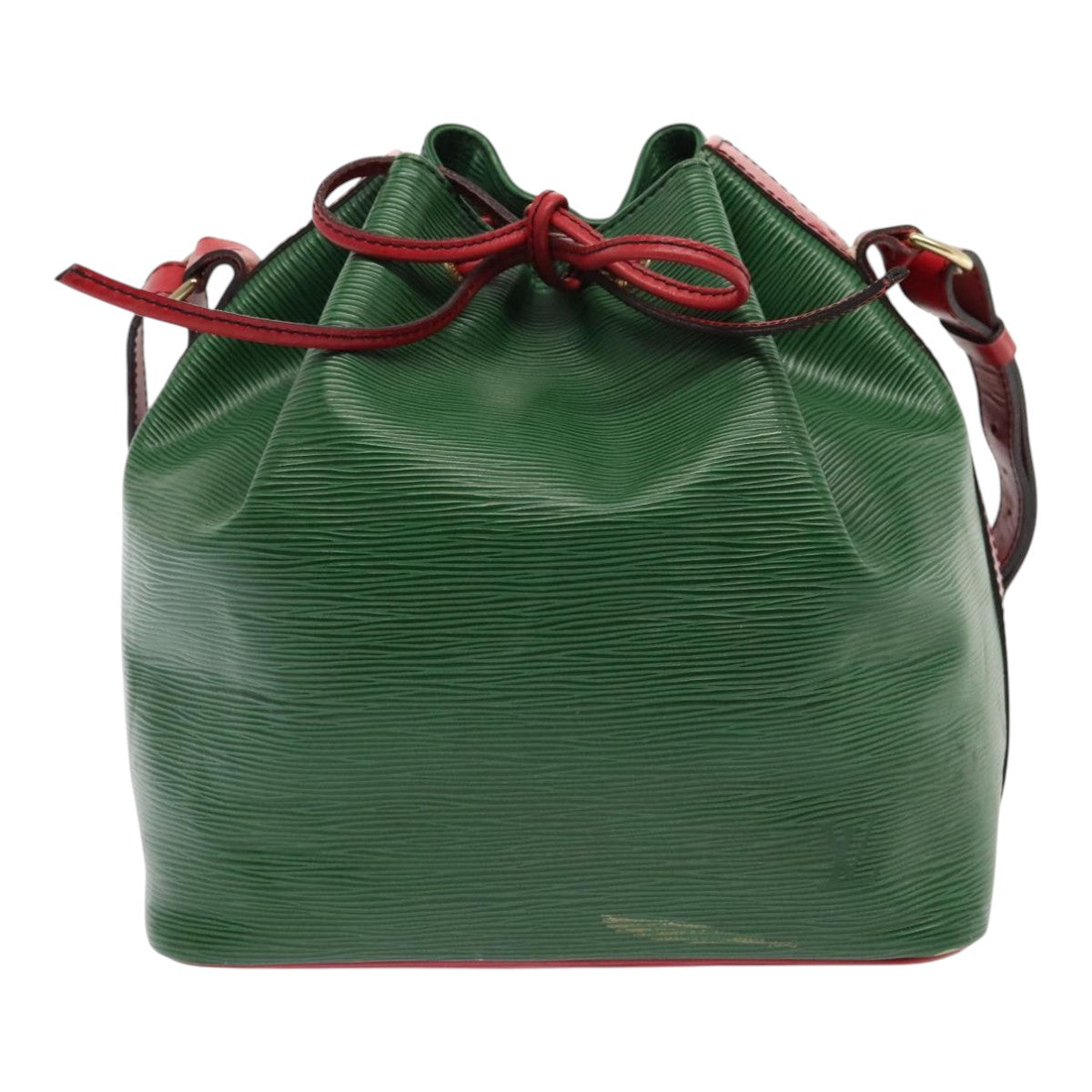 LOUIS VUITTON Epi Petit Noe Shoulder Bag Bicolor Green Red M44147 LV Auth 93348