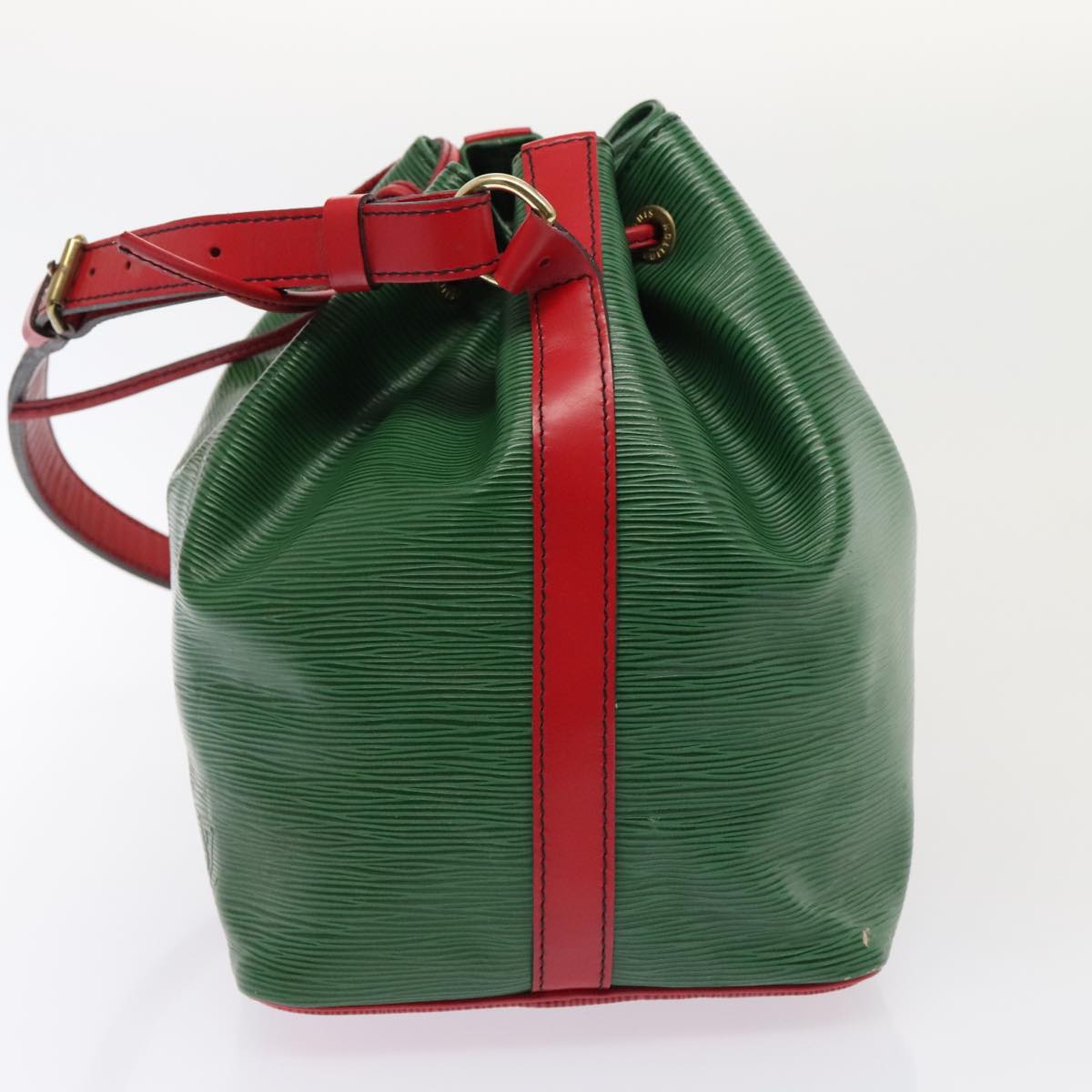 LOUIS VUITTON Epi Petit Noe Shoulder Bag Bicolor Green Red M44147 LV Auth 93348