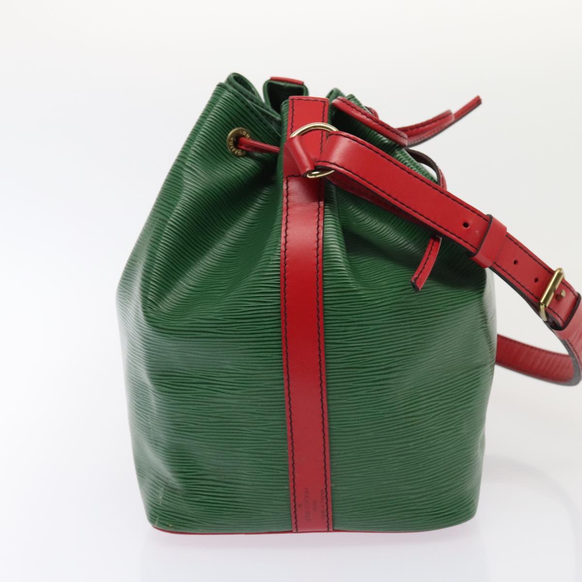 LOUIS VUITTON Epi Petit Noe Shoulder Bag Bicolor Green Red M44147 LV Auth 93348