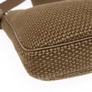 BOTTEGA VENETA Shoulder Bag Canvas Leather Brown Gold Auth 93373-14