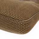 BOTTEGA VENETA Shoulder Bag Canvas Leather Brown Gold Auth 93373-15