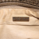 BOTTEGA VENETA Shoulder Bag Canvas Leather Brown Gold Auth 93373-9