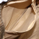 BOTTEGA VENETA Shoulder Bag Canvas Leather Brown Gold Auth 93373-12