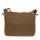 BOTTEGA VENETA Shoulder Bag Canvas Leather Brown Gold Auth 93373-2